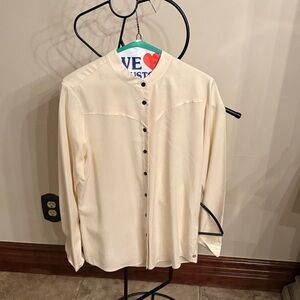 Scotch & Soda Cream Button Down Shirt with Black Accents